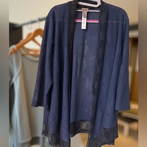 Chico's Midnight Blue Textured Cardigan